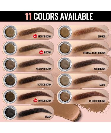 iMethod Eyebrow Stamp Stencil Kit - Easy to Use Brow Trio with 27 Reusable Stencils Pomade Dual-ended Brush & Sponge Applicator in Light Brown - Perfect for Flawless Eyebrows - Buy Online on GoSupps.com