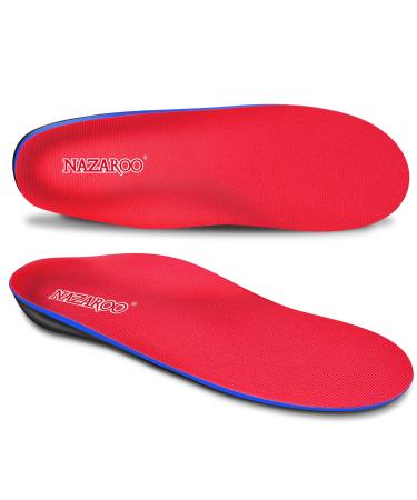 Shoe Insoles Arch Support Inserts Orthotic Insoles for Plantar Fasciitis Flat Feet High Arch Pronation Heel Spurs & Foot Pain Mens 10 - 10 1/2 | Womens 12 - 12 1/2 Red
