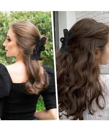 Simarro Hair Bow Clip - Big Bow Knot Ribbon Hair Claw for Women & Girls | Non-Slip Aesthetic Hair Accessory for Party & Wedding - Buy Online on GoSupps.com