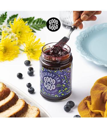 GOOD GOOD Sweet Blueberry Jam - Keto Friendly - Low Calorie Without Added Sugars - Vegan - Gluten Free - Preserves - 330g x4 - Buy Online on GoSupps.com