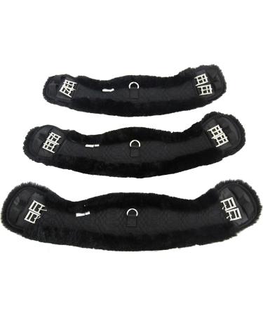 Merauno Lamb Wool Moon Belt Saddle Belt - Short Dressage Belt | Anatomical Design for Slip Resistance | Available in Nature Black Brown Anthracite - 75cm Black - Buy Online on GoSupps.com