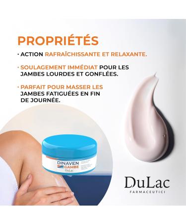 Dulac Dinaven Cr me Massage pour Jambes Lourdes et Fatigu es Effet Froid 100 ml Stimule la Circulation Sanguine des Jambes base de Diosmine Fragon Vigne Rouge Made in Italy - Buy Online on GoSupps.com