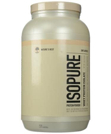 Isopure Whey Protein Isolate Unflavored 3 Pounds (Packaging May Vary)