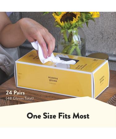 ECZEMA HONEY 100% Cotton Gloves - 24 Pairs for Overnight Dry Hands Treatment - Buy Online on GoSupps.com