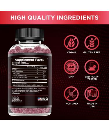 Creatine Monohydrate Gummies - Vegan 5g Chews for Strength & Energy | Natural Sour Watermelon | 90ct - Buy Online on GoSupps.com