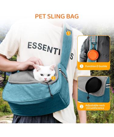 Flovippet Sling for Dogs & Cats - Breathable Dog Carrier Bag for Small Dogs up to 5kg - Soft Outdoor Travel Bag (Azure Blue) - Buy Online on GoSupps.com