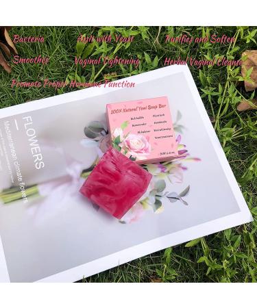 Organic Yoni Soap Bars 2-Pack, Handmade Vaginal Wash with Bubble Net - Feminine pH Balance & Vaginal Care Soap 3.53 oz (Rose Pink) - Buy Online on GoSupps.com