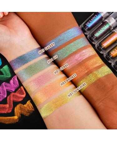 DE'LANCI Holographic Duochrome Liquid Eyeshadow Set - Coral, Elf, Galaxy - Buy Online on GoSupps.com