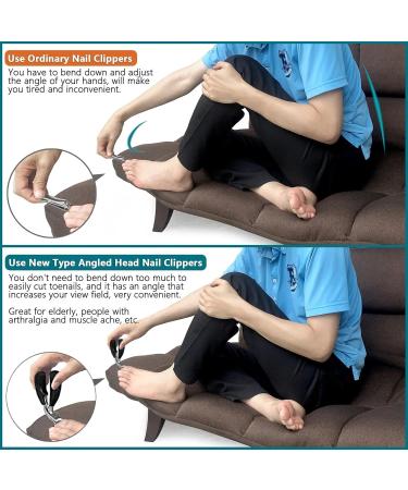 Oblique Head Nail Clippers for Hard/Thick Nails and Toes Large Wide Mouth Splash Resistant Adult Nail Clippers (Color : Black Set) - Buy Online on GoSupps.com