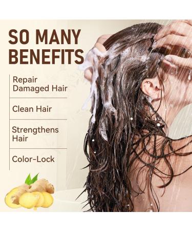 Shampooing naturel au gingembre avec huile de noix de coco pour la croissance et la r paration des cheveux renforce les cheveux ab m s contr le des frisottis renforce l'hydratation et les - Buy Online on GoSupps.com