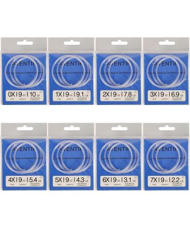 Aventik 3pc Premium Fly Fluorocarbon Tapered Leader Set 9ft - Freshwater, Saltwater - Pro Looped X0 to X7, 5X-4.3LB - Buy Online on GoSupps.com
