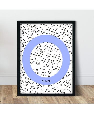 Personalized Initial Name Print - Scandi Style Polka Dot Nursery Wall Art - Kids Room Decor - A4 Size - Buy Online on GoSupps.com