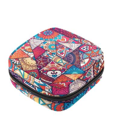 Mandala bohemian pattern sanitary napkins storage bag menstruation pad bag pocket portable menstrual cup pocket with zipper for teenage girls women women color 10