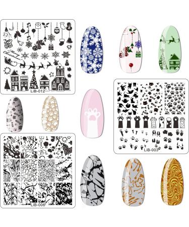 JEEWHEET 12pcs Nail Stamping Templates Plate Set for Nail Art - Summer Rose, Flower, Animal, Mandala, Mermaid, Christmas Designs - Includes Scraper, Silicone Stamper, Storage Bag - Stamping Plates - Buy Online on GoSupps.com