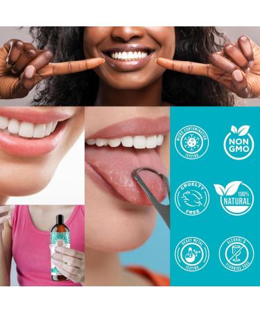 Organic Coconut Pulling Oil - Mint Oil Mouthwash (8 Fl. Oz) for Fresh Breath Teeth Whitening & Healthy Gums | Natural Coconut & Peppermint Formula - Buy Online on GoSupps.com