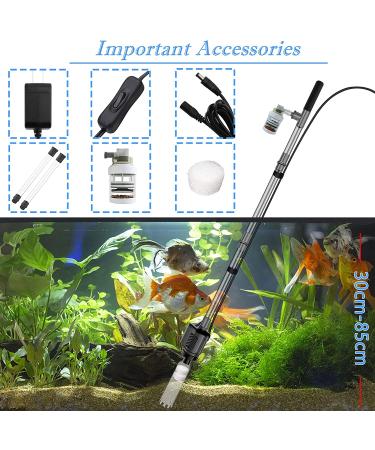 Electric Aquarium Gravel Cleaner - 317GPH DC 24V/24W - Automatic Fish Tank Cleaning Tool Set - Buy Online on GoSupps.com