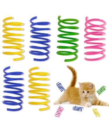 Cat Spring Toys, Cat Spring for Indoor Cats to Kill Time and Keep Fit, Colorful Plastic Spring Coils Attract Cats to Swat, Bite, Hunt, Interactive Toys for Cats and Kittens 10 Packs