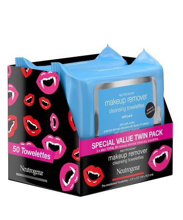 Neutrogena Makeup Remover Cleansing Wipes - Alcohol-Free Facial Towelettes, 2 Pack (25 Count Each) - Waterproof Makeup Removal - Buy Online on GoSupps.com