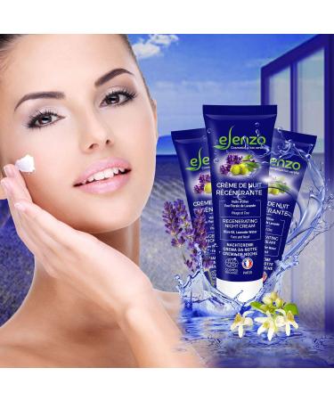 eLenzo Certified Organic Night Cream Moisturizing Face and Neck Olive and Shea Oils Lavender Water COSMOS ORGANIC by ECOCERT Made in France All Skin Types 50ml - Buy Online on GoSupps.com