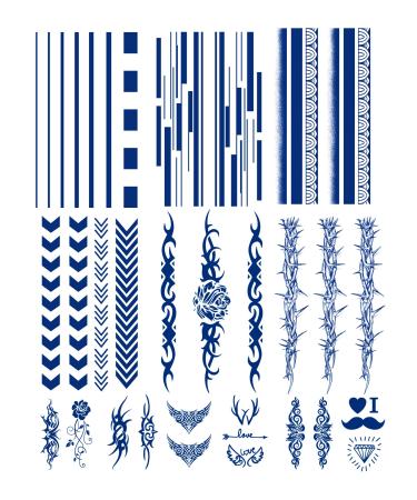 PADOUN Barbed Wire Thorn Totem Line Designs & Realistic Cute Temporary Tattoos - 12 Sheets Semi-Permanent Tattoo Stickers  Long-Lasting for 1-2 Weeks - Perfect for Adults & Children
