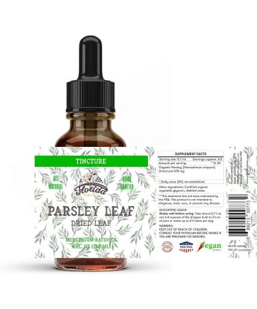 Organic Parsley Leaf Tincture - 4 Oz Alcohol-Free Extract for Bladder, Kidneys, Liver, Thyroid & Detox - Non-GMO Dried Leaf in Organic Glycerin - Buy Online on GoSupps.com