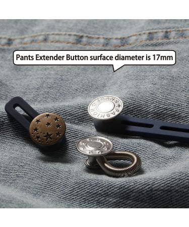 15 PCS Metal Waistband Extender Buttons for Jeans - No-Sew Solution for Men and Women - Bronze, 17mm - Buy Online on GoSupps.com