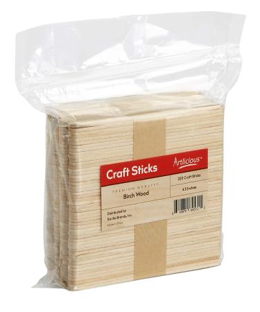 Popsicle Sticks for Crafts 200 Pcs 4.5 inch Wax Sticks Tongue Depressors Natural Wood Sticks Craft Sticks Popsicle Sticks for Food Ice Cream Sticks Cakesicle Sticks - Buy Online on GoSupps.com