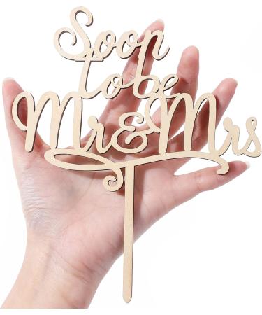 LOVENJOY Gift Boxed Soon to Be Mr and Mrs Cake Topper Engagement Rustic Wood Beige - Buy Online on GoSupps.com