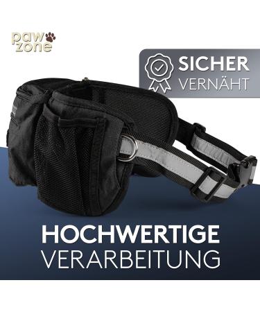Pawzone Futter Bag for Dogs | Treats & Accessories with Reflector Strap - Black - Buy Online on GoSupps.com