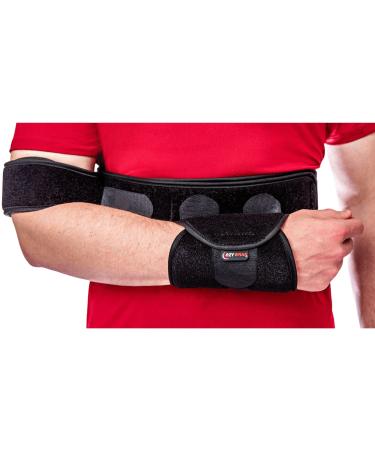 Torso Shoulder Immobilizer Adjustable Arm Sling for Shoulder Injury w/Torso Band & Wrist Cuff Shoulder Wrap for Shoulder Pain Relief Shoulder Brace for Women Men & Kids Universal