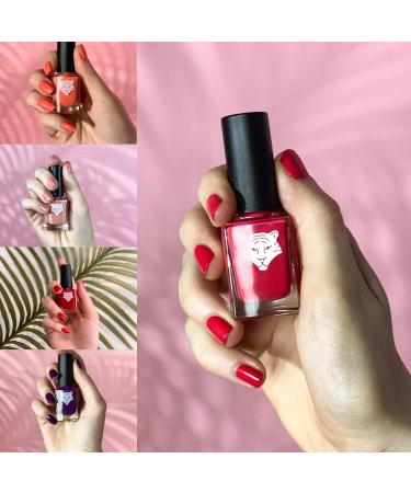 Vegan & Natural Nail Lacquer - Coral Orange 195 Seize the Moment - Natural & Plant-based Ingredients - Shine & Long-Lasting Wear - ALL TIGERS - Buy Online on GoSupps.com