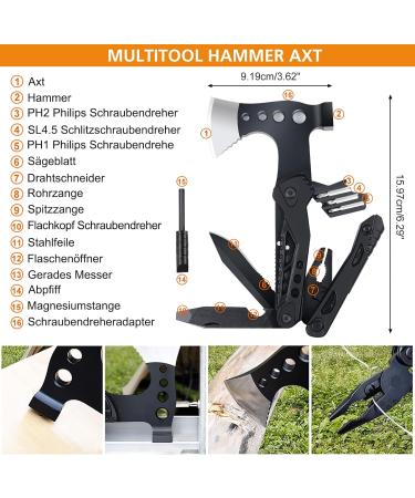 Ultimate Emergency Survival Kit - First Aid Set Multi-Tool Ax Folding Spade & More | Perfect Gifts for Camping Hiking & Outdoor Adventures - Buy Online on GoSupps.com