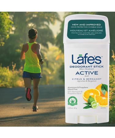 Lafe's Natural Deodorant Stick 2.25oz (2-Pack) | Aluminum & Baking Soda Free for Women & Men | Paraben Free with 24-Hour Protection | Citrus & Bergamot Scent - Buy Online on GoSupps.com