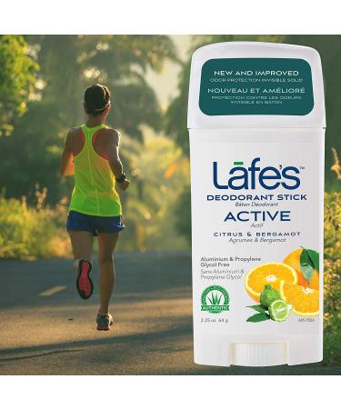 Lafe's Natural Deodorant Stick - Aluminum Free, Paraben Free, 24-Hour Citrus & Bergamot Protection - 2.25oz for Men & Women - Buy Online on GoSupps.com