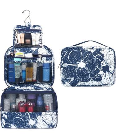 Women's Waterproof Travel Hanging Toiletry Wash Bag Cosmetic Organizer - Blue Lotus - Buy Online on GoSupps.com
