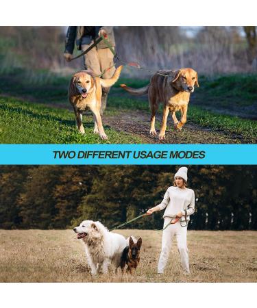 Petbonus Double Dog Leash for 2 Dogs - Adjustable Reflective Padded Handles for Medium to Large Dogs - Khaki Green - Buy Online on GoSupps.com