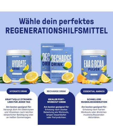 Braineffect Archae - Premium Sugar-Free Electrolyte Drink Mix with EAA & BCAA - Isotonic Lemon Powder (24g 15 Packs) - Ideal Hydration for Athletes - Buy Online on GoSupps.com