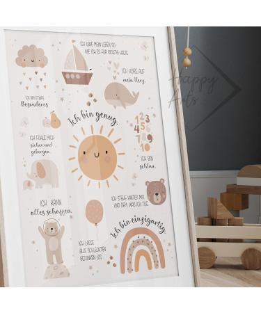 Happyarts Kinderzimmer A4 Affirmations Posters Set | Mindfulness Decor for Baby Rooms | Self-Love Prints for Kids - Frame Not Included - Buy Online on GoSupps.com