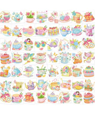 HOWAF 96 Pieces Tea Party Temporary Tattoos  48 Styles Partea Birthday Party Supplies Temporary Tattoos Stickers for Girls Boys Gifts  Tea Kettle  Cupcakes  Tea Party Birthday Party Supplies - Buy Online on GoSupps.com