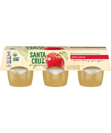 Santa Cruz Organic Apple Sauce, 6-4 Ounce Cups (Pack of 4) Apple 4 Ounce, 6 Count (Pack of 4)