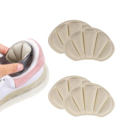2 Pairs Heel Cushion Inserts RFWIN Sport Shoes Pads Self-Adhesive Heel Cushion Pads Anti-Slip for Shoes Too Big Women Men Foot Cushions Pads for High Heels Shoes Leather Shoes Beige (Beige) 2Pairs Beige