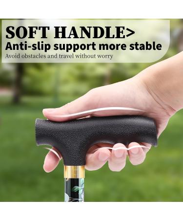 HATAF Walking Stick Folding Walking Sticks for Women Folding Walking Sticks for Men Mobility Aids walking stick rubber ends disability aids folding walking sticks for ladies Black Flowers - Buy Online on GoSupps.com