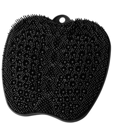 HONYIN XL Size Large Shower Foot Scrubber Mat - Cleans,Exfoliation,Massages Your Feet Without Bending, Foot Circulation & Relieve Tired Feet, Foot Scrubber for Use in Shower with Non-Slip Suction Cups Black