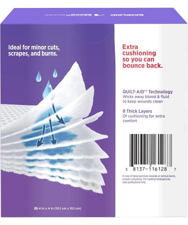 American Red Cross Johnson & Johnson Band-Aid Gauze Pads - 25 Count - Buy Online on GoSupps.com