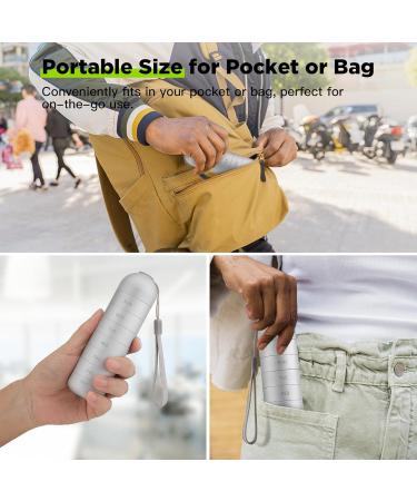 Zannaki Metal Weekly Pill Organizer - Moisture Proof Stackable Aluminum Alloy BPA Free Waterproof 7 Day Pill Box for Travel Vitamins & Supplements - Silvery White - Buy Online on GoSupps.com