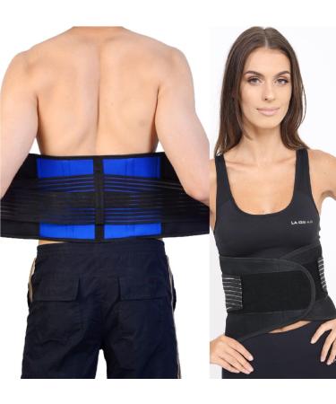 Body and Base TM Adjustable Neoprene Double Pull Lumbar Support Lower Back Belt Brace Pain Relief ((XX-Large (40-44) inches))