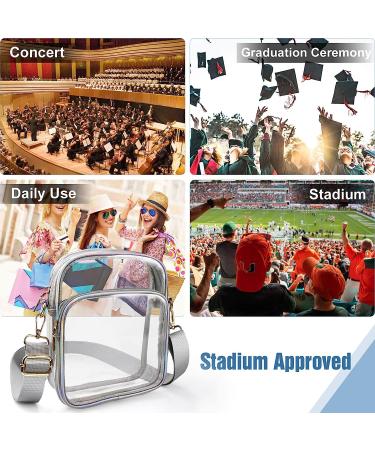 Coromay Clear Crossbody Bag - Stadium Approved TPU Clear Purse (Silver) - Buy Online on GoSupps.com