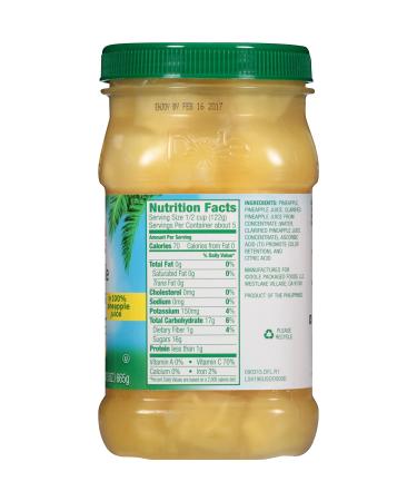 Dole Pineapple Chunks in 100% Fruit Juice  23.5 Oz Resealable Jar 1.46 Pound (Pack of 1) - Buy Online on GoSupps.com