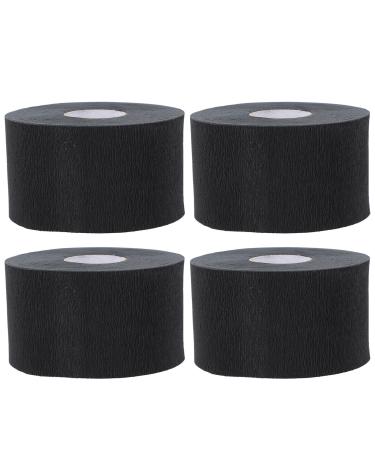Gatuida Bandes de Cou Jetables Noires pour Salon de Coiffure Papier Couvrant le Cou Extensible Auto-Adh sif 100 Pi ces Protection Professionnelle pour Coupe Coloration et Soins