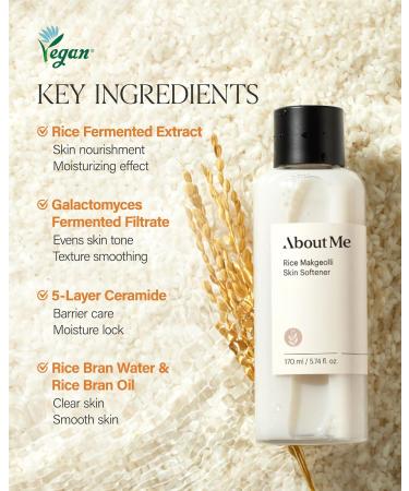ABOUT ME Rice Makgeolli Skin Softener + About Me Rice Makgeolli Cleansing Foam Bundle - Buy Online on GoSupps.com